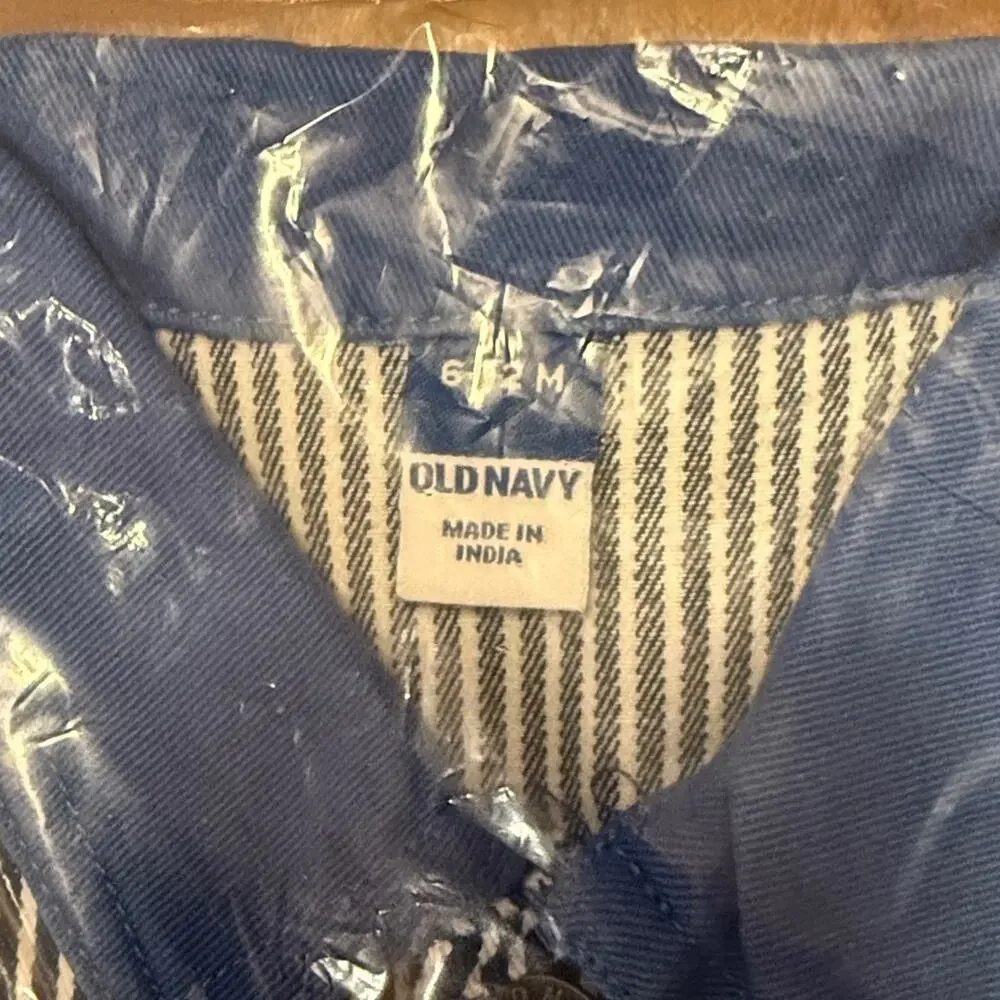 Old Navy Railroad Stripe Printed Loose Collared Twill Jacket